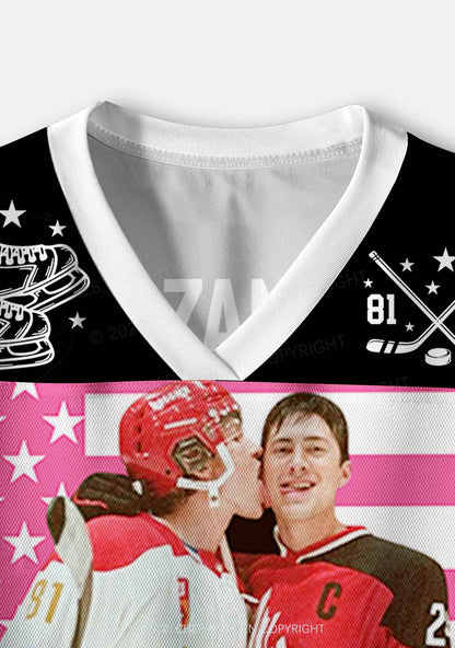 Retro Red Kissing HR Y2K Crop Sport Jersey Shirts Cherrykitten