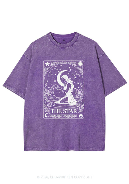Halloween The Star Kneeling Woman Y2K Shirts Washed Tee Cherrykitten