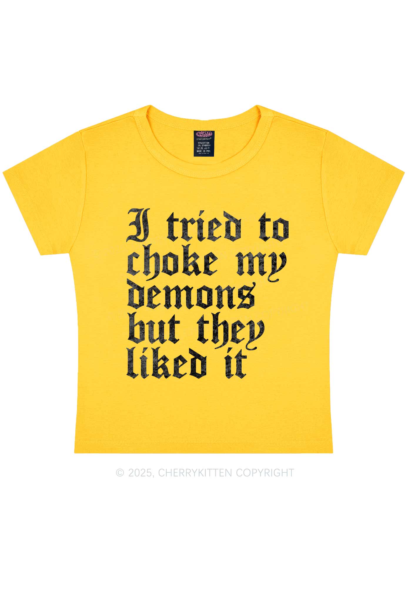 Halloween Choke Demons They Liked Y2K Baby Tee Cherrykitten