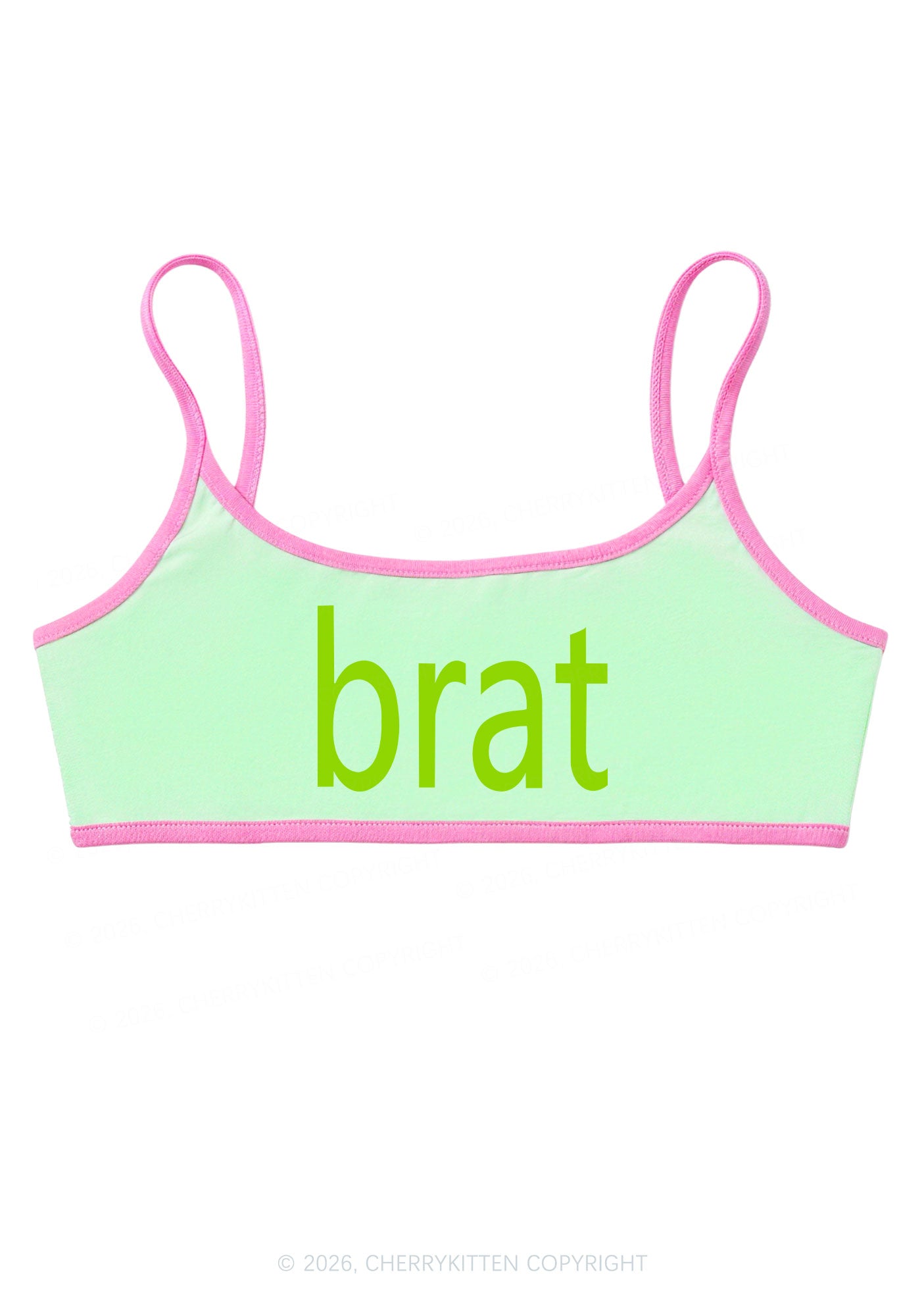 Green Brat Y2K Super Crop Cami Cherrykitten