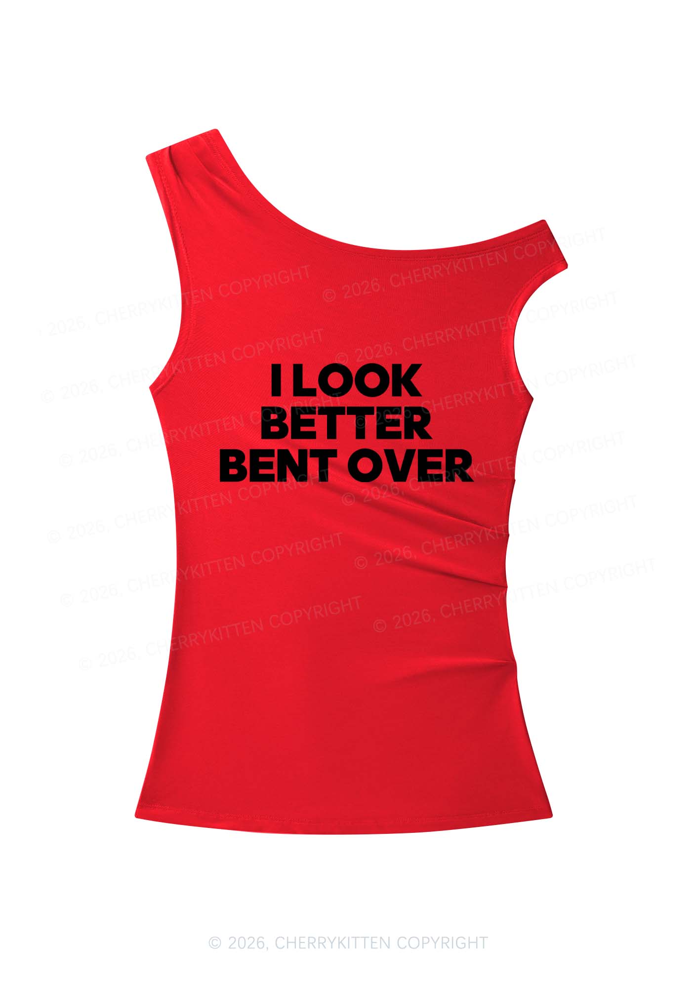Look Better Bent Over Y2K Off Shoulder Tank Top Cherrykitten