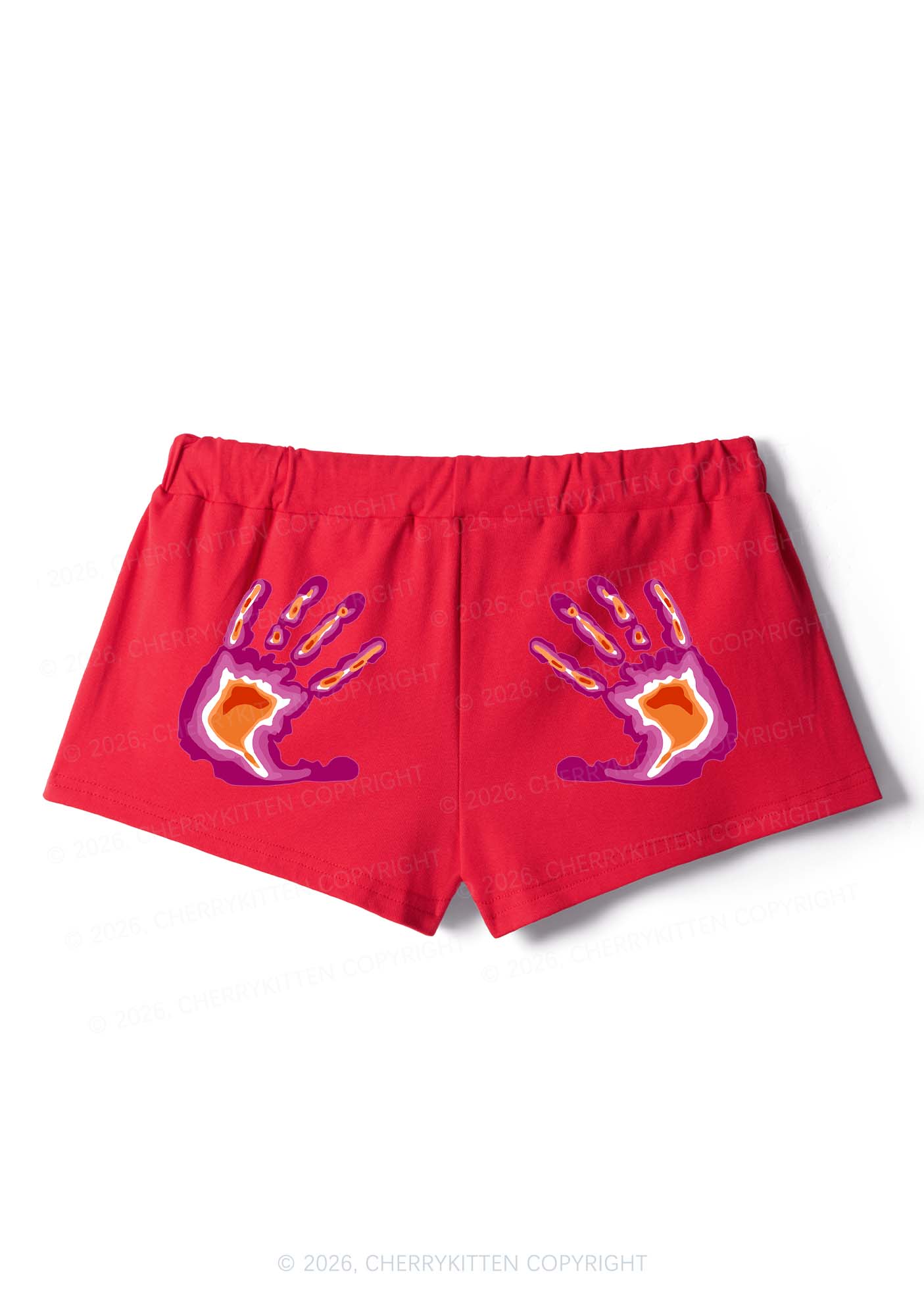 Lesbian Thermal Hands Pride Y2K Drawstring Mini Shorts Cherrykitten