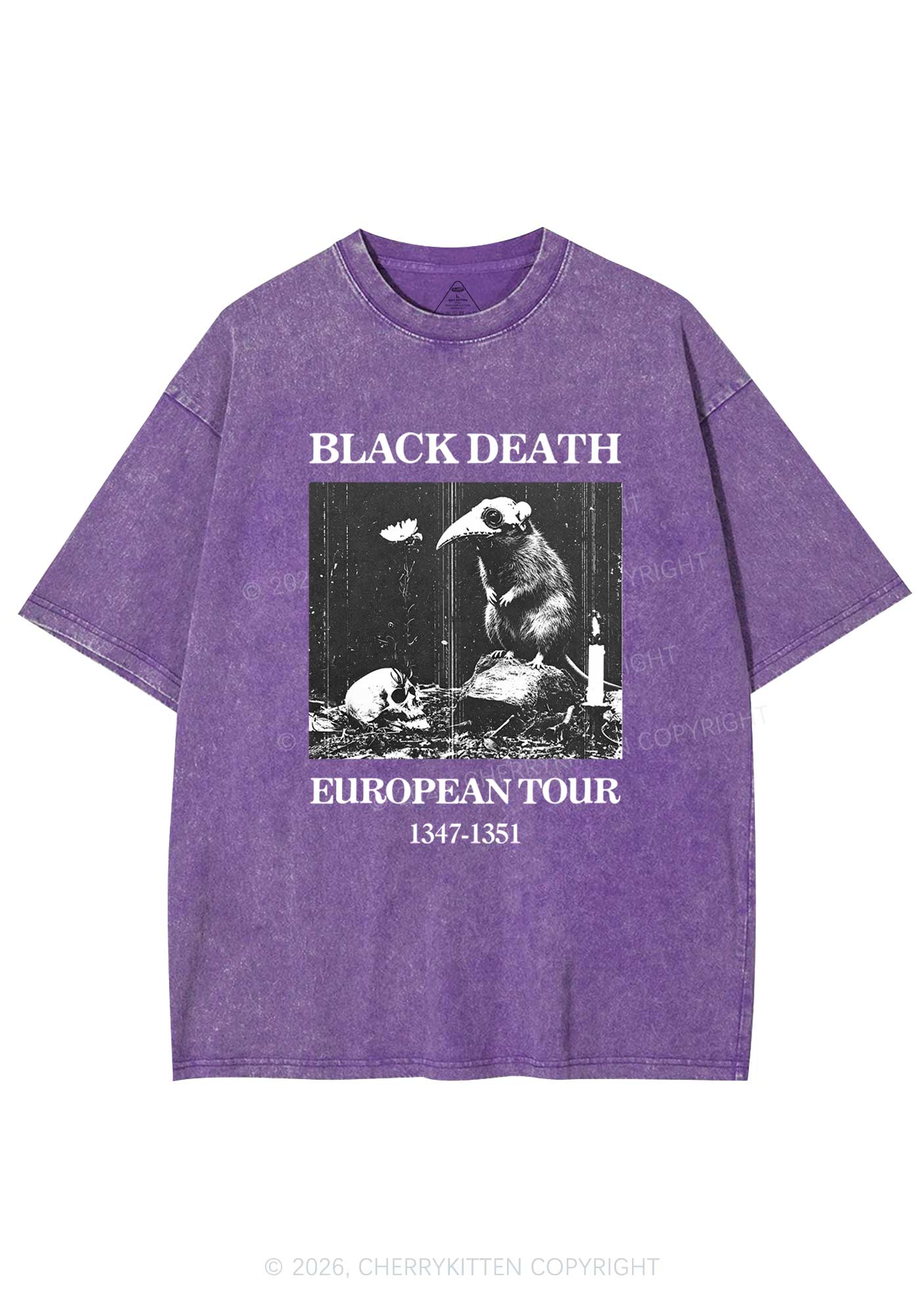 Halloween Skeleton Plague Doctor Rat Y2K Shirts Washed Tee Cherrykitten