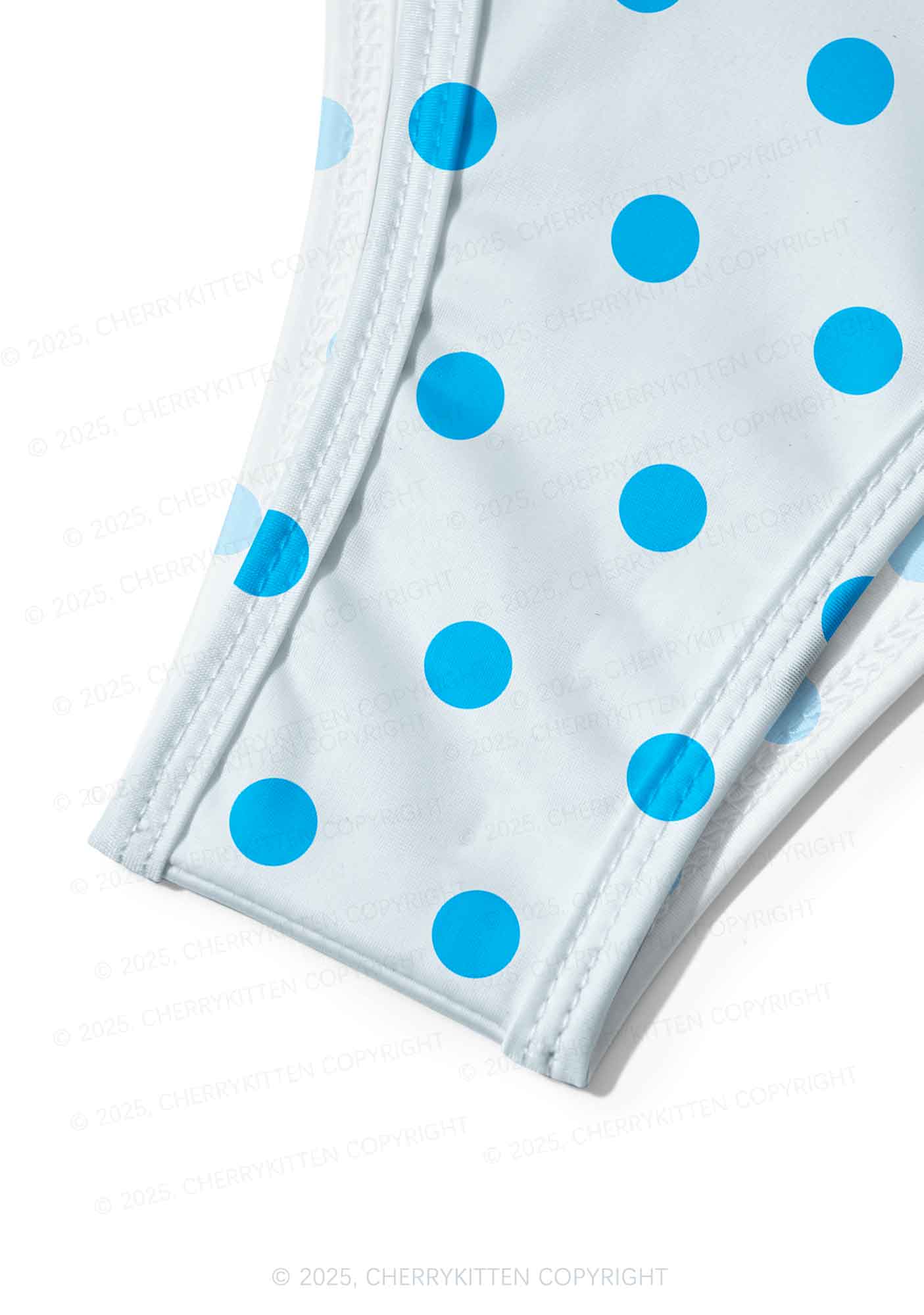 Blue Dots On Light Back Y2K Print Bikini Set Cherrykitten