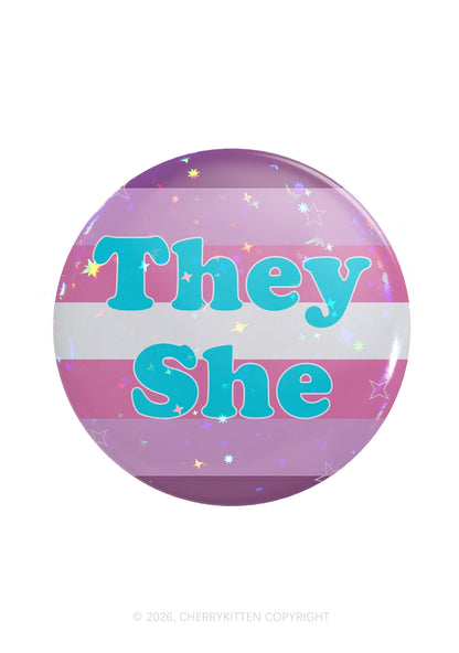 They She Lesbian Flag Pride 1Pc Y2K Pin Badge Cherrykitten