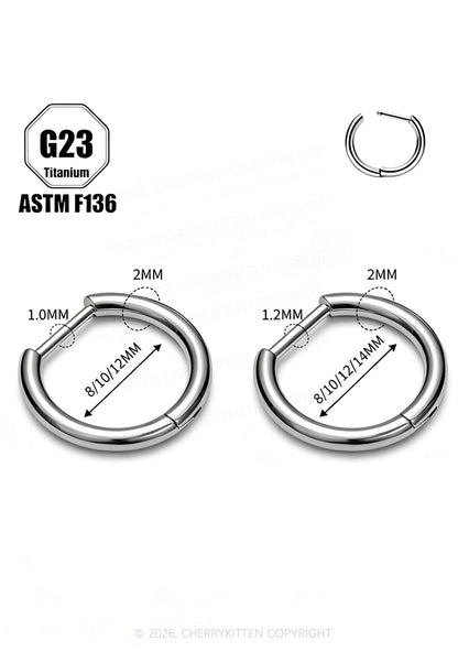 1pc Titanium Nose Ring Y2K Piercing Cherrykitten