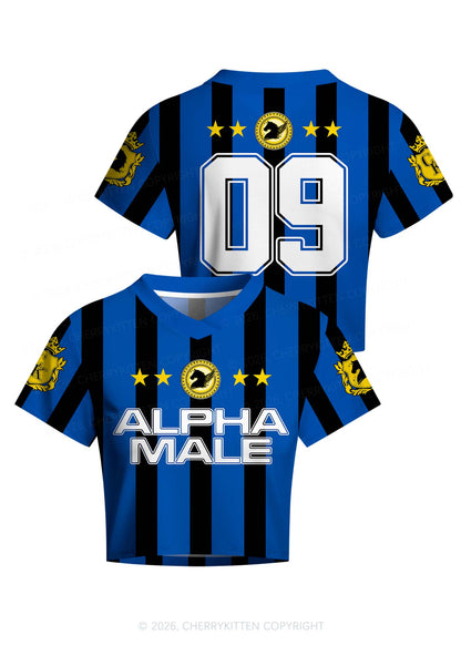 Star Alpha Male Y2K Crop Football Jersey Shirts Cherrykitten