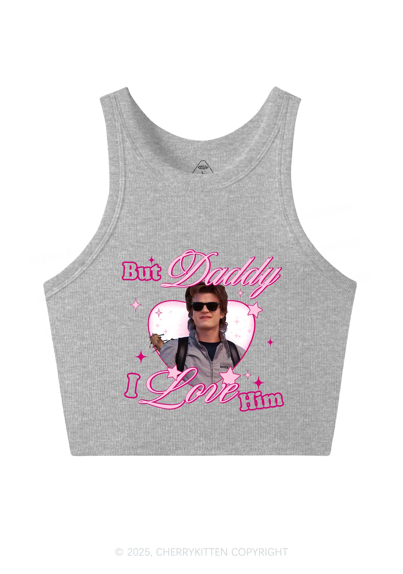 Daddy I Love Him Y2K Crop Tank Top Cherrykitten