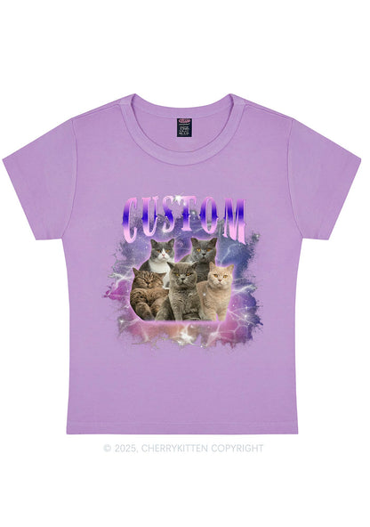 Custom Cat Photo Art Y2K Baby Tee Cherrykitten