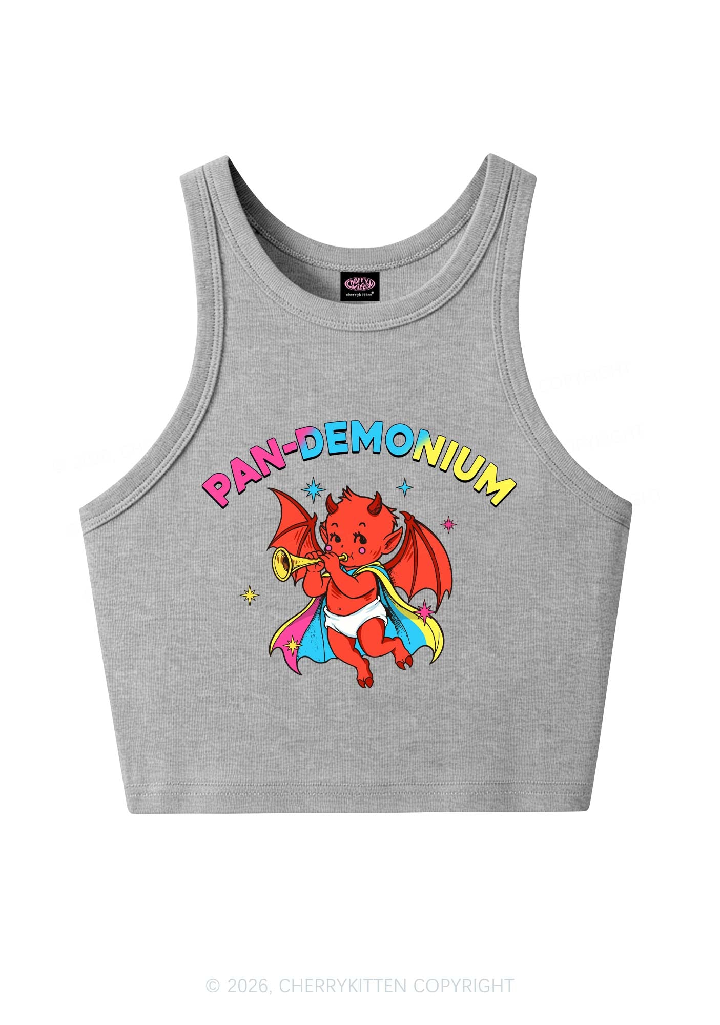 Pandemonium Pride Y2K Crop Tank Top Cherrykitten