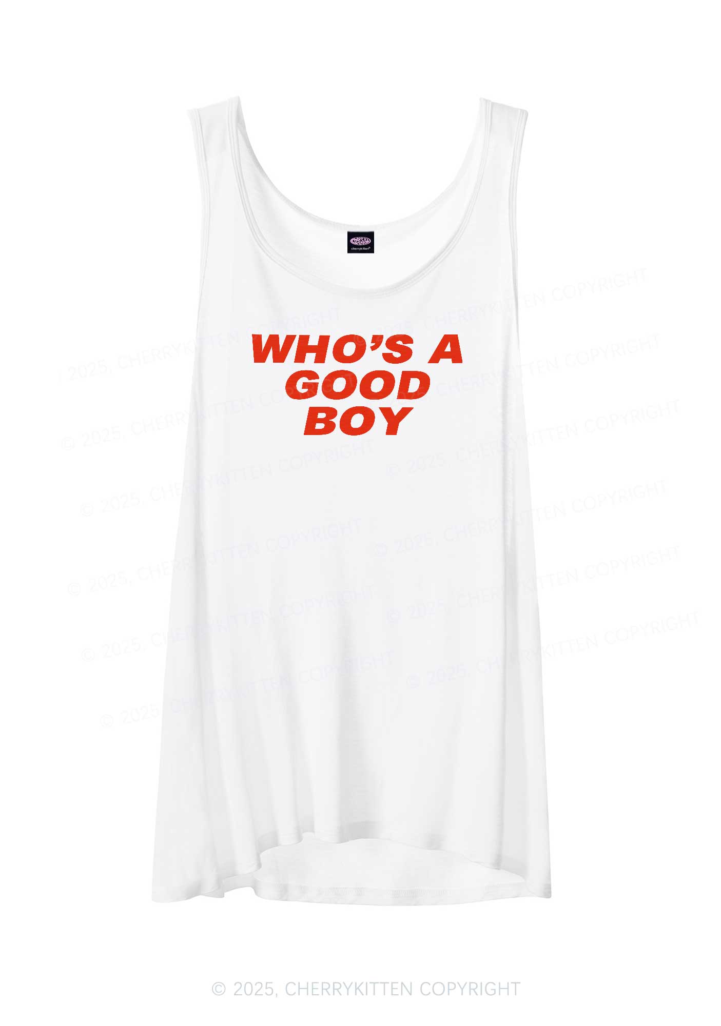 Who's A Good Boy Y2K Sheer Boyfriend Tank Cherrykitten