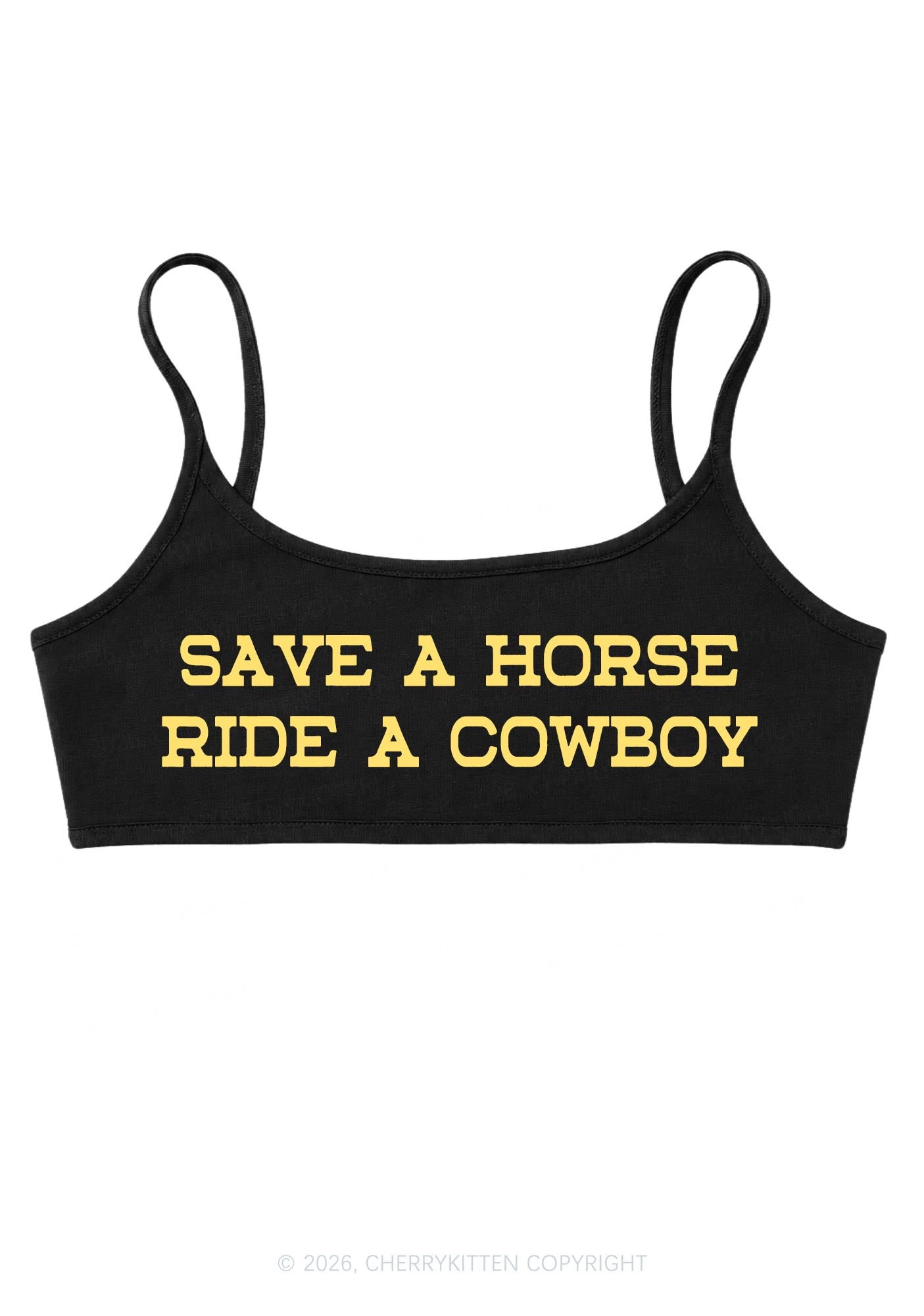 Ride A Cowboy Y2K Super Crop Cami Cherrykitten