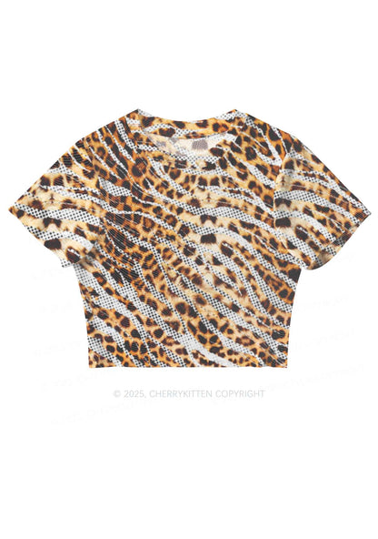 Wild Dots Y2K Mesh Crop Top Cherrykitten