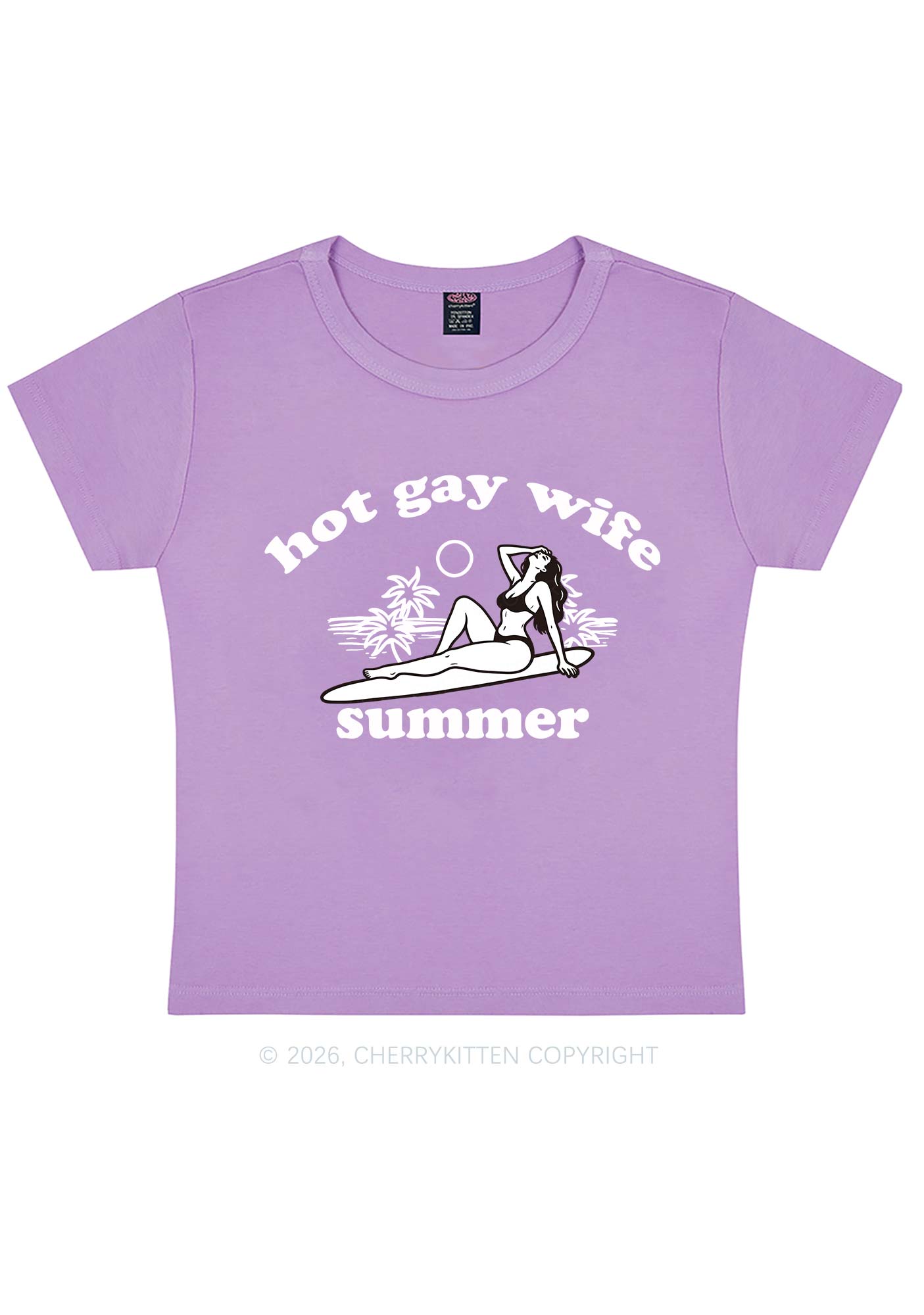 Hot Gay Wife Summer Pride Y2K Baby Tee Cherrykitten