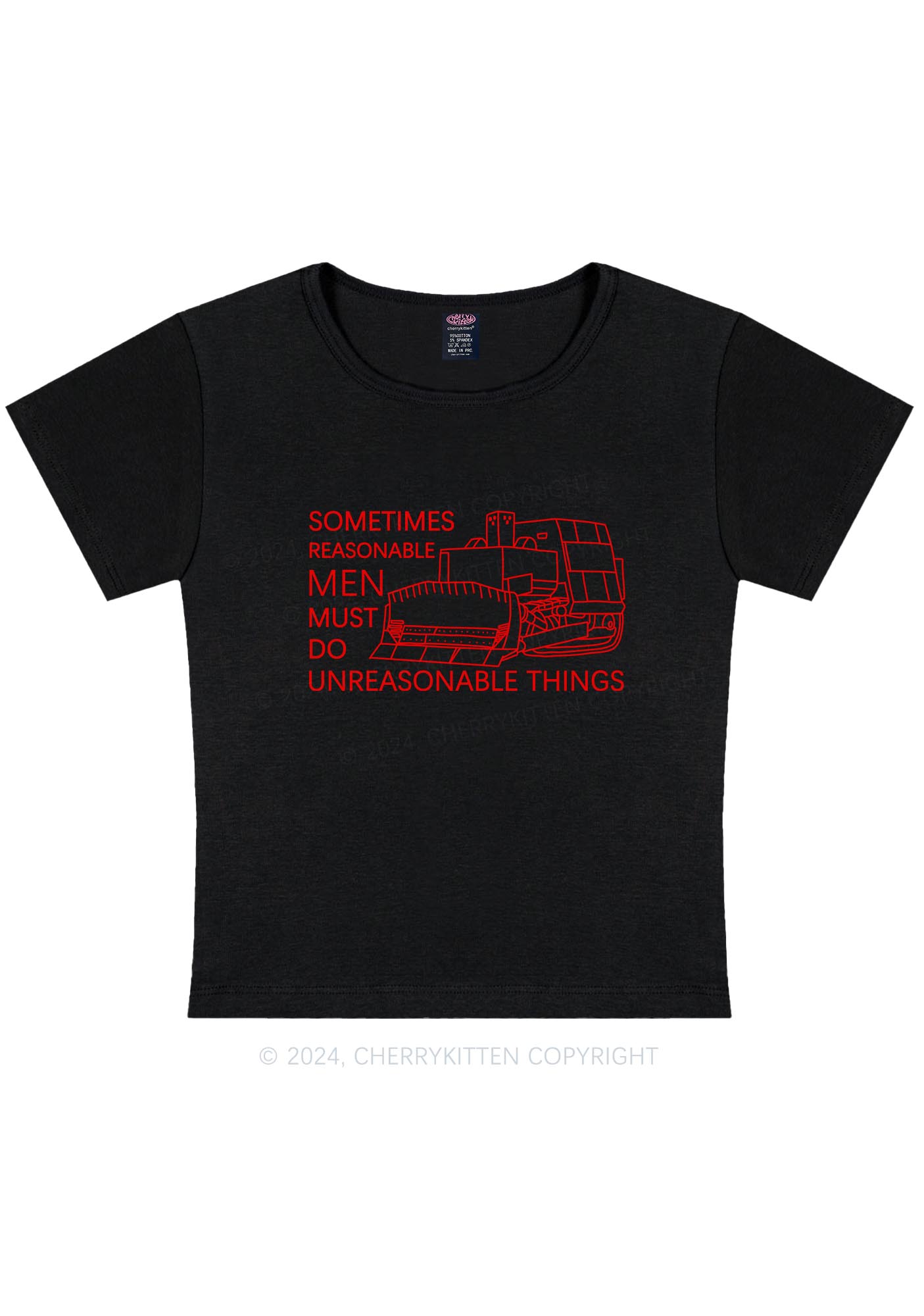 Curvy Men Do Unreasonable Things Y2K Baby Tee Cherrykitten