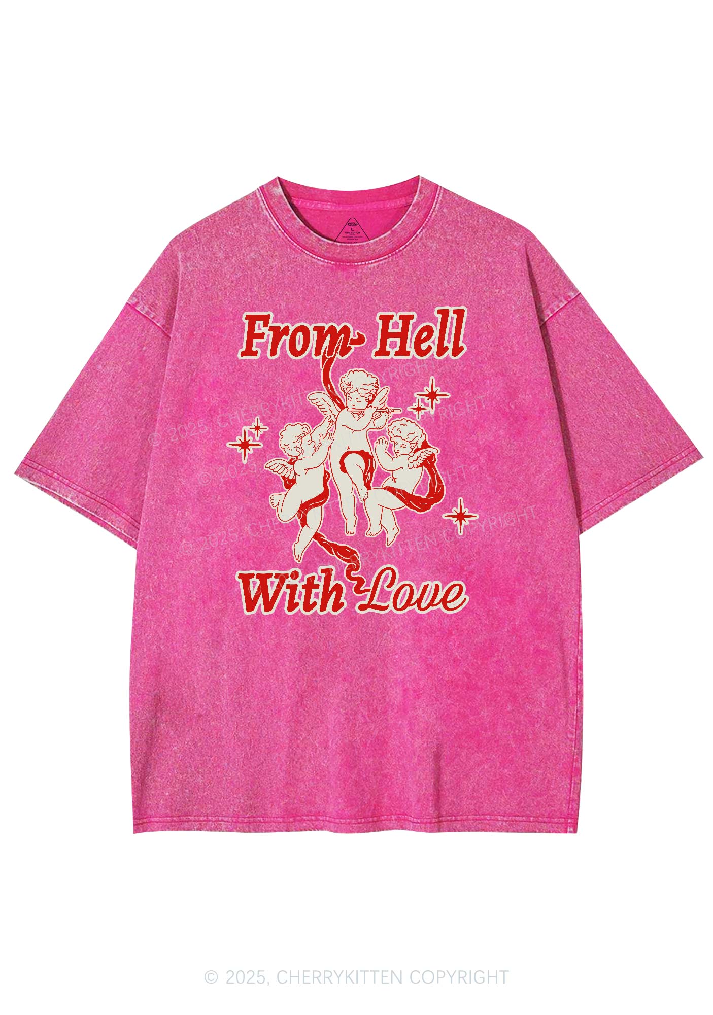 Cupids From Hell Y2K Shirts Washed Tee Cherrykitten