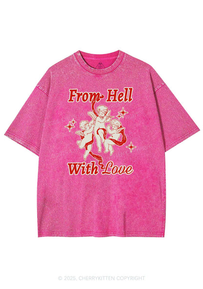 Cupids From Hell Y2K Shirts Washed Tee Cherrykitten