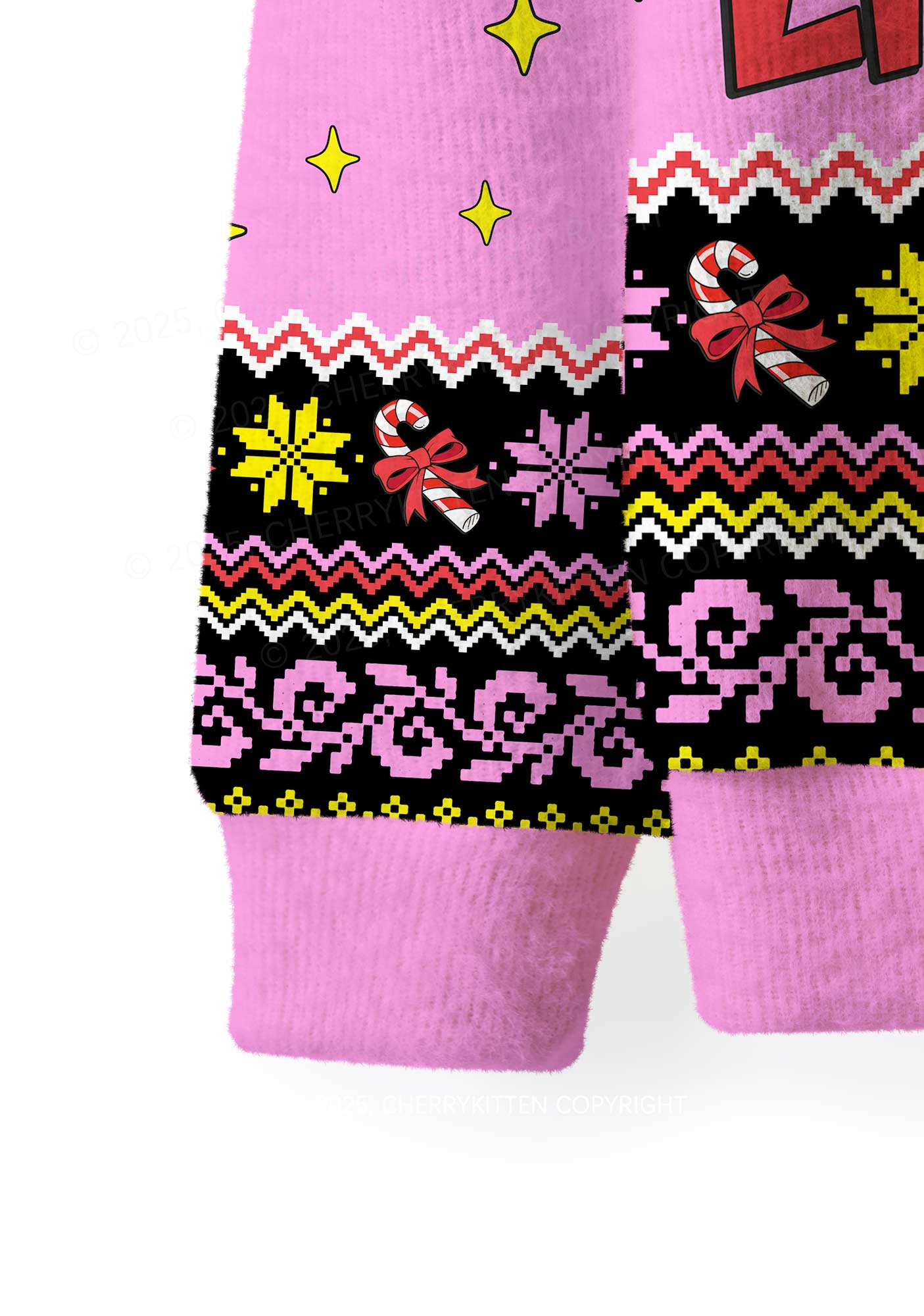 Lick Itself Y2K Christmas Knit Sweatshirt Cherrykitten