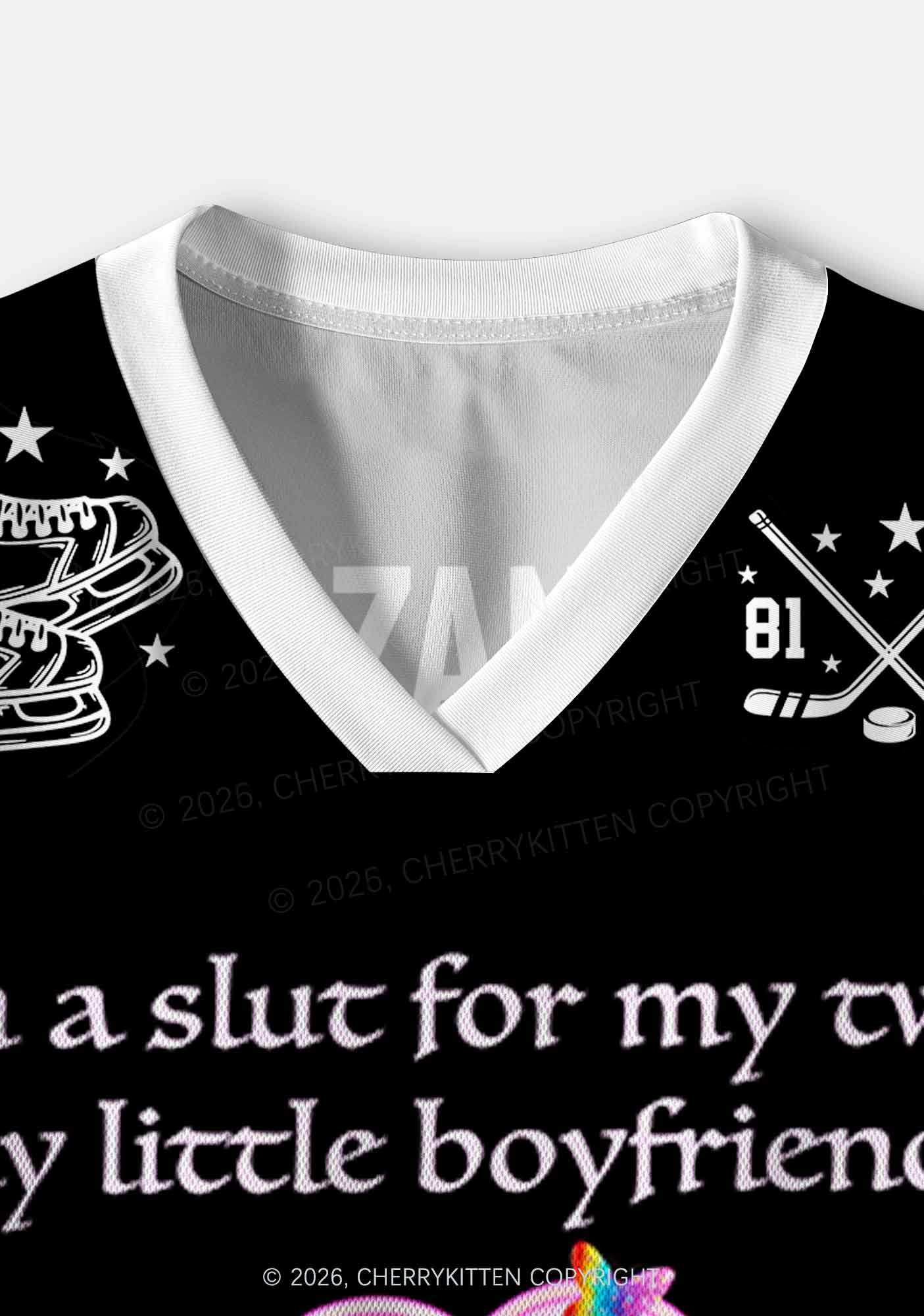 Black Slxt For My Gay BF HR Y2K Crop Sport Jersey Shirts Cherrykitten