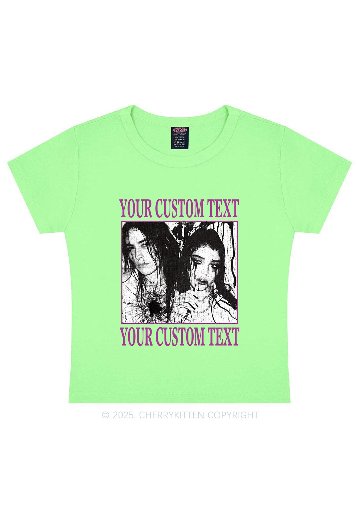 Custom Halloween Creepy Couple Y2K Baby Tee Cherrykitten