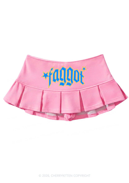 Faggot Star Pride Y2K Mini Pleated Skirts Cherrykitten