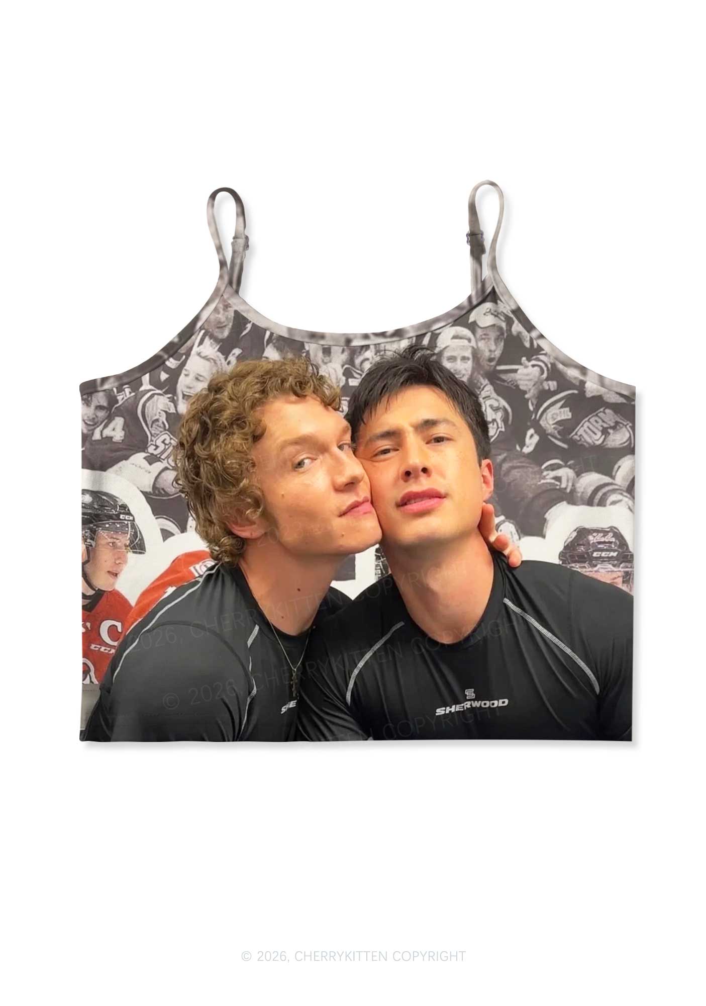 Cheek Kiss HR Y2K Print Cami Crop Top Cherrykitten