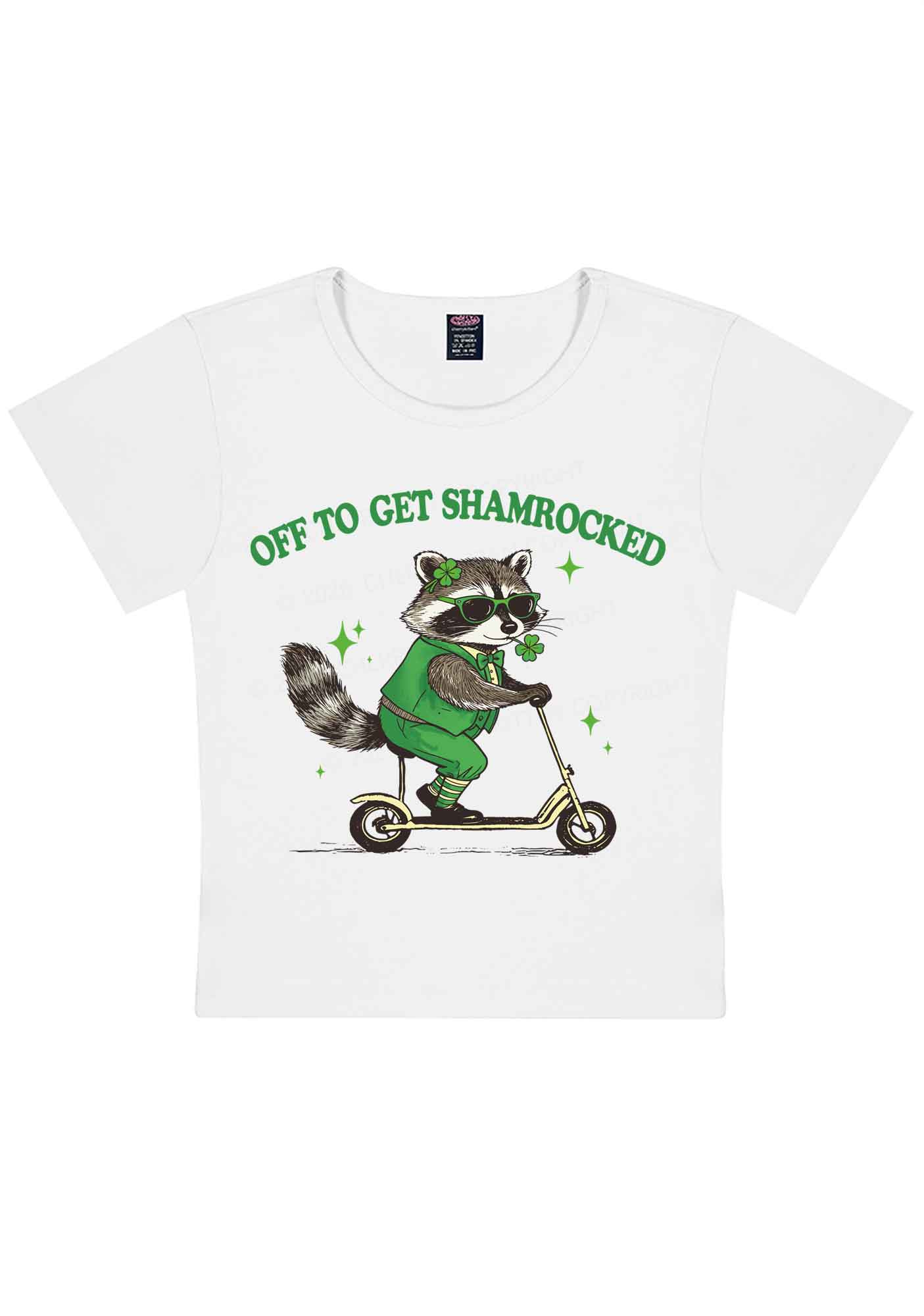 Off To Get Shamrocked St Patricks Y2K Baby Tee Cherrykitten