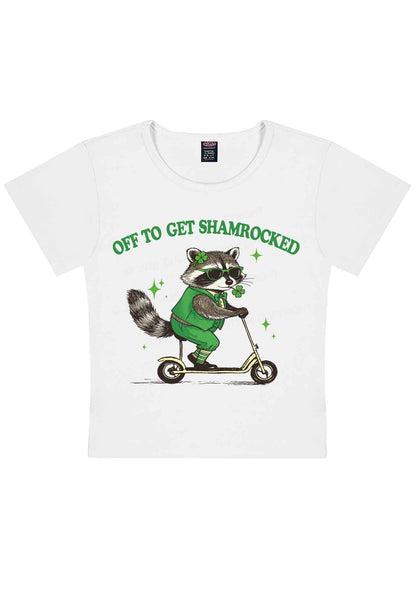 Off To Get Shamrocked St Patricks Y2K Baby Tee Cherrykitten