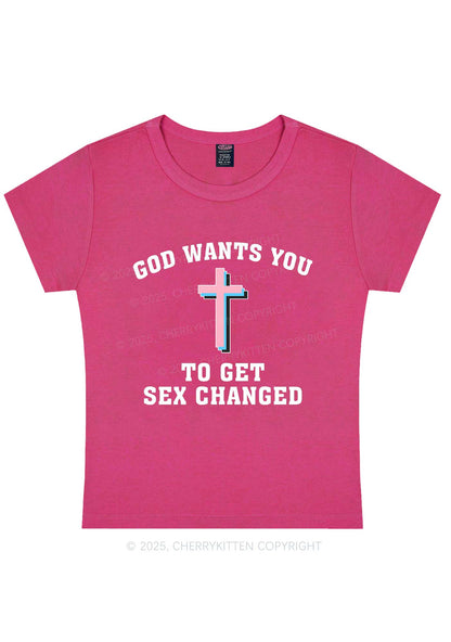 God Wants You To Get Changed Y2K Baby Tee Cherrykitten