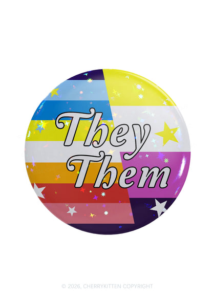 They Them Nonbinary Flag Pride 1Pc Y2K Pin Badge Cherrykitten