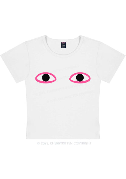 Curvy Artistic Eyes Y2K Baby Tee Cherrykitten