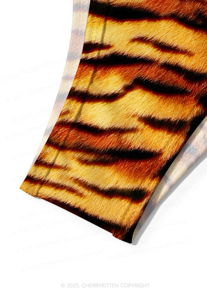 Wild Tiger Texture Y2K Print Bikini Set Cherrykitten
