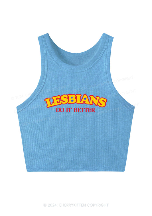 Lesbians Do It Better Y2K Crop Tank Top Cherrykitten