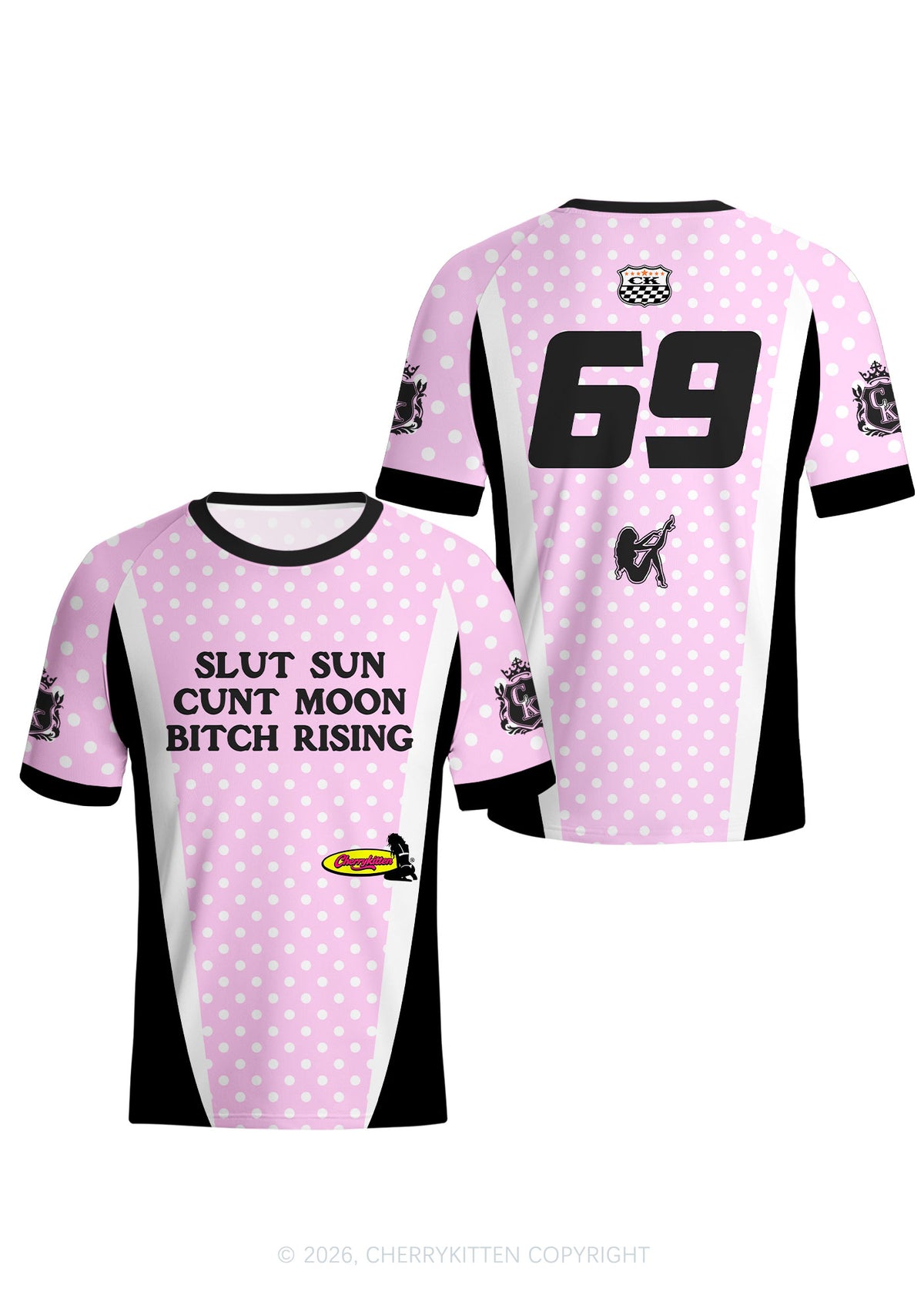 Slxt Sun Cxxt Moon Bxtch Rising Y2K Football Jersey Shirts Cherrykitten