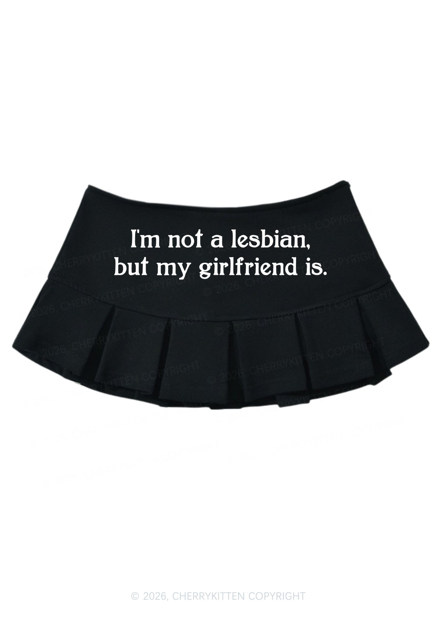 Im Not A Lesbian Pride Y2K Mini Pleated Skirts Cherrykitten