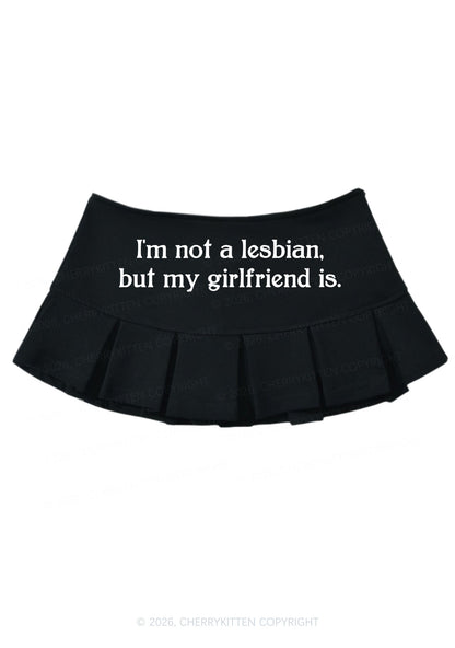 Im Not A Lesbian Pride Y2K Mini Pleated Skirts Cherrykitten