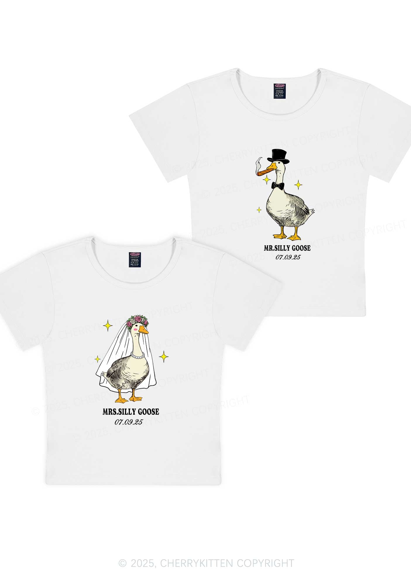 Mr Silly Goose Y2K Valentine's Day Baby Tee Cherrykitten