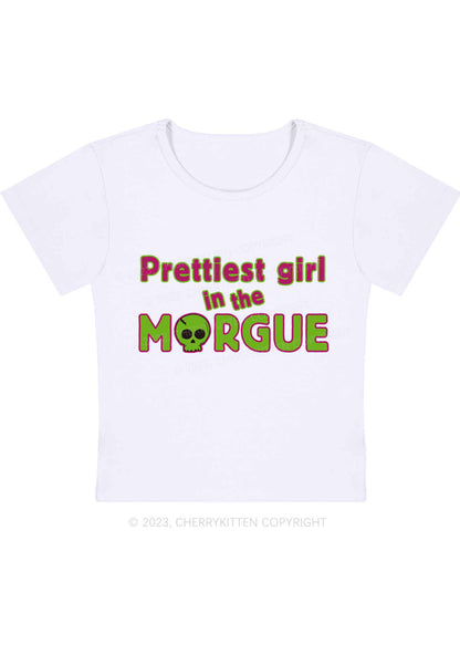 Curvy Prettiest Girl In The Morgue Y2K Baby Tee Cherrykitten