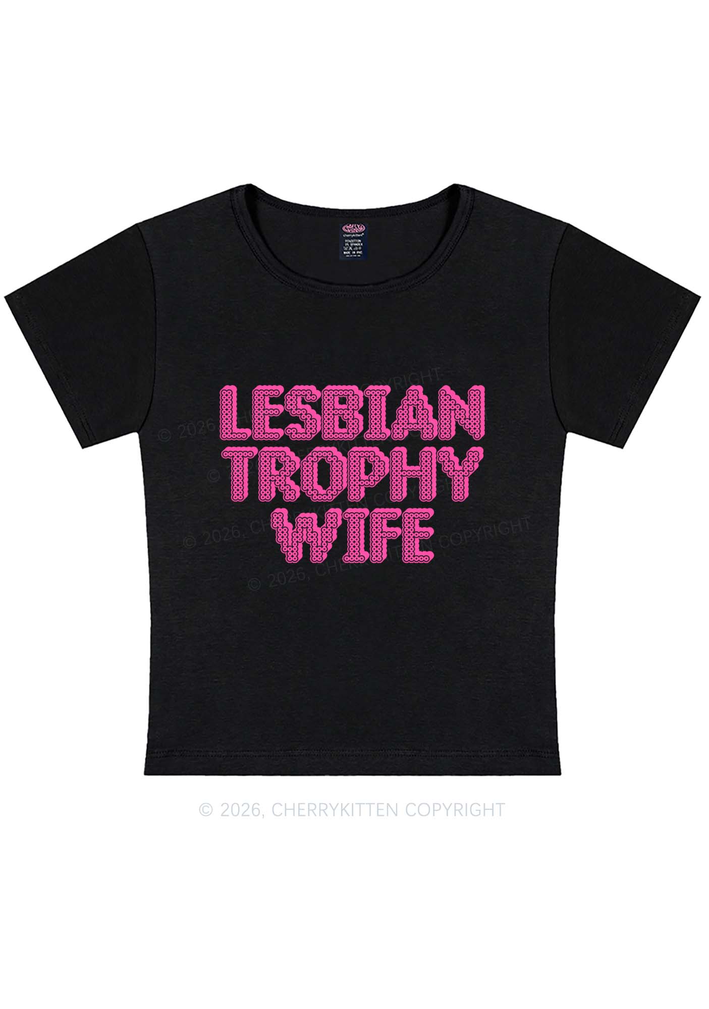 Lesbian Trophy Wife Pride Y2K Baby Tee Cherrykitten