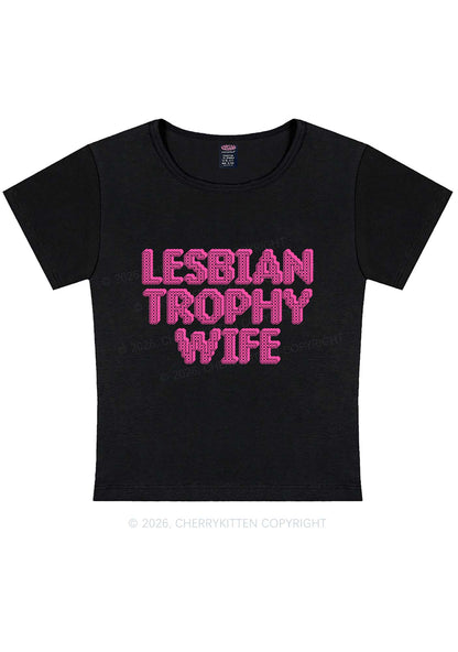 Lesbian Trophy Wife Pride Y2K Baby Tee Cherrykitten