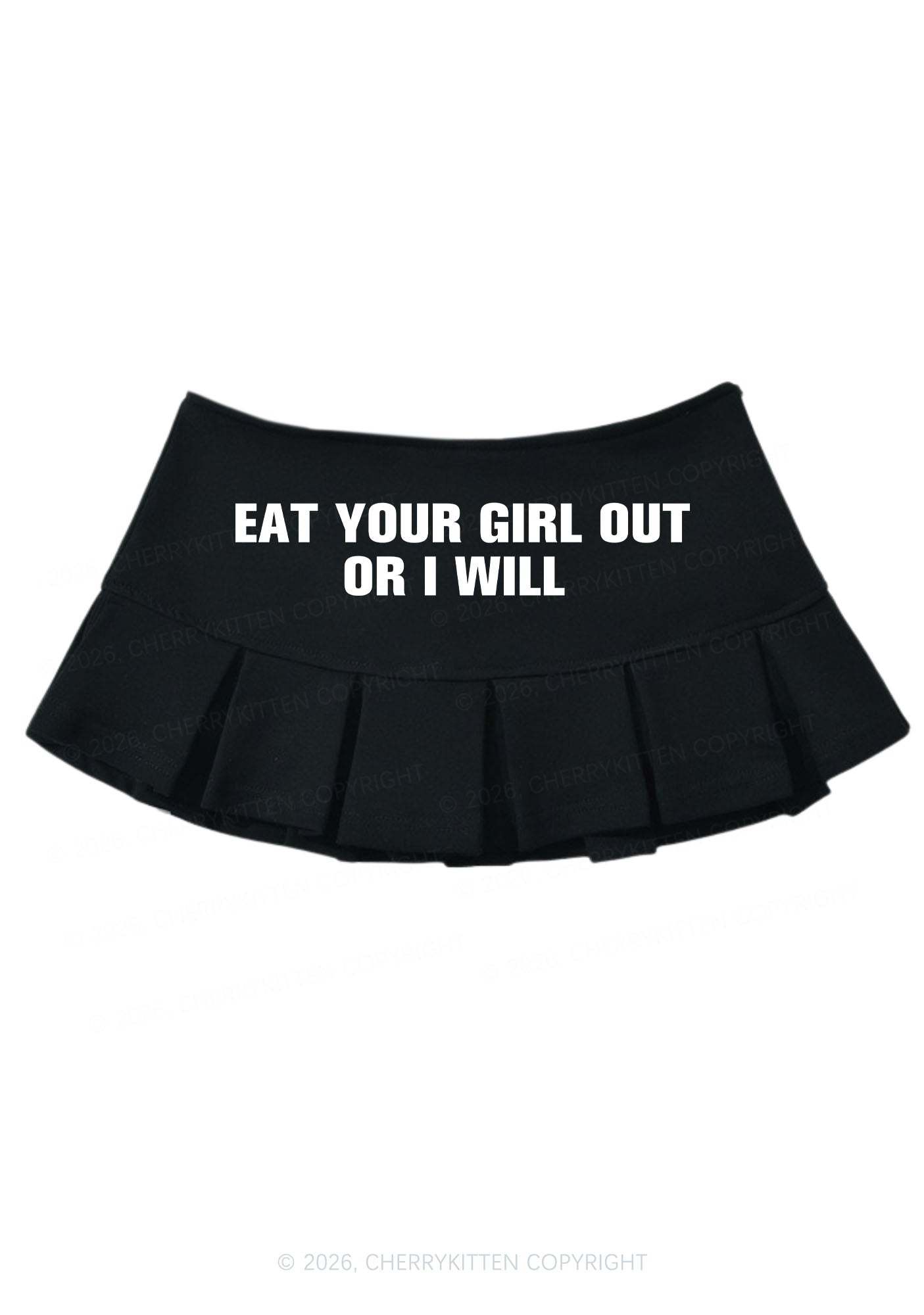Eat Your Girl Out Pride Y2K Mini Pleated Skirts Cherrykitten