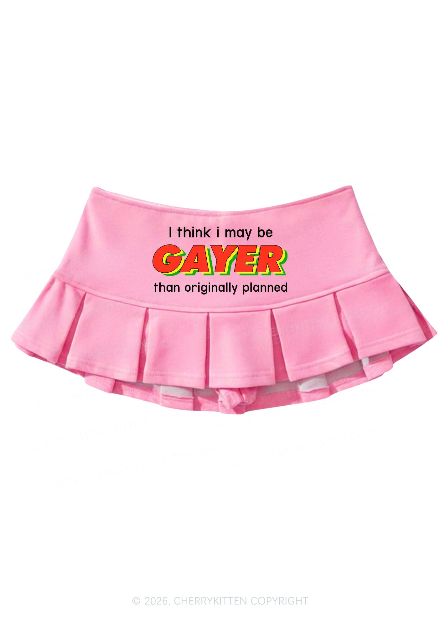 I May Be Gayer Pride Y2K Mini Pleated Skirts Cherrykitten