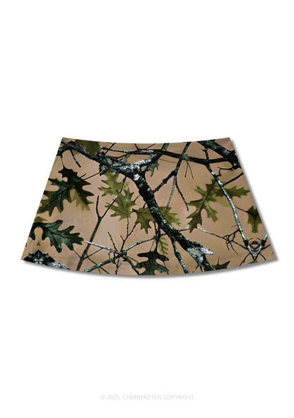 Branches Camouflage Y2K Print Mini Skirt Cherrykitten