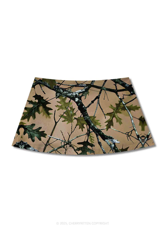 Branches Camouflage Y2K Print Mini Skirt Cherrykitten