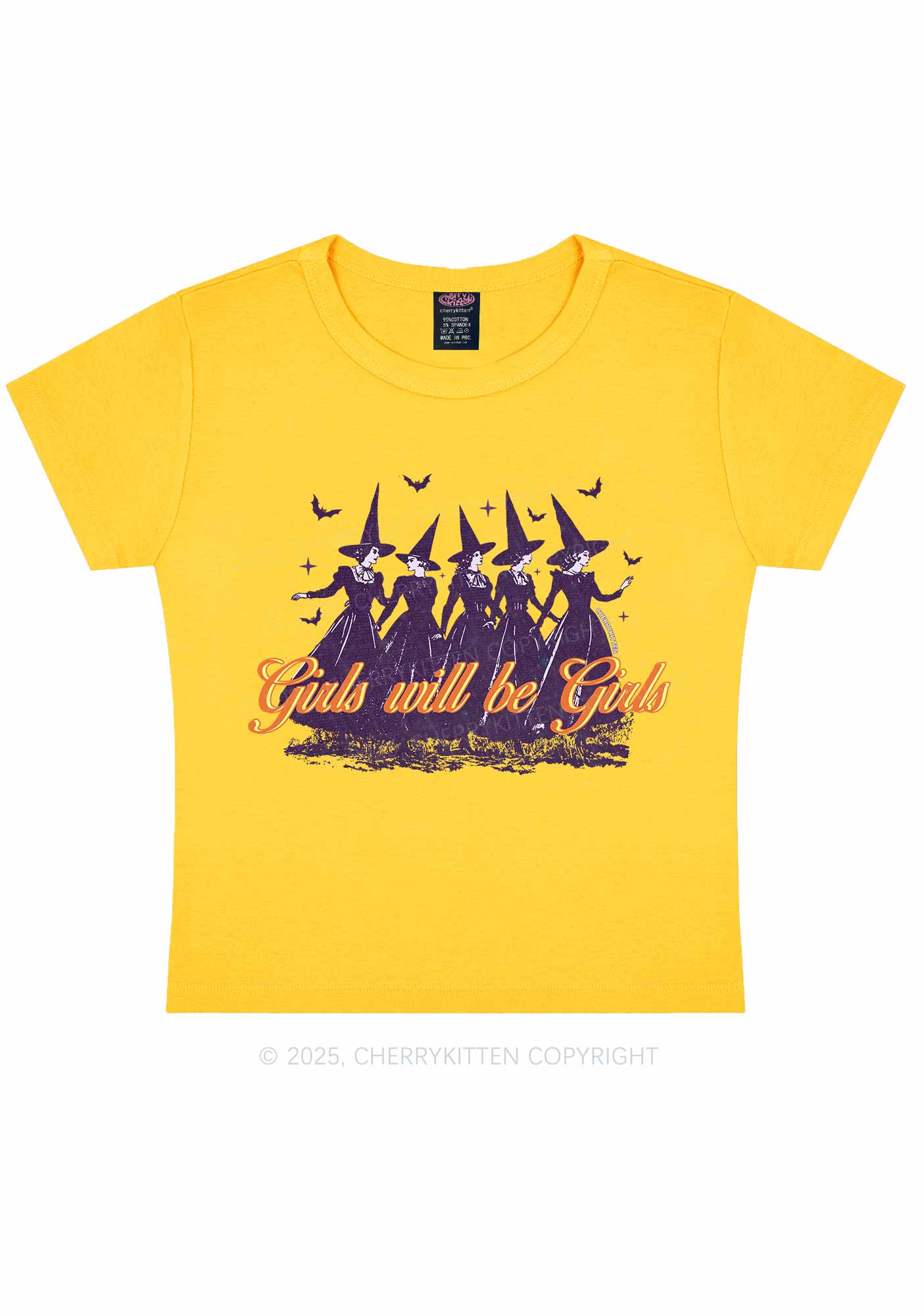 Halloween Witches Will Be Witches Y2K Baby Tee Cherrykitten