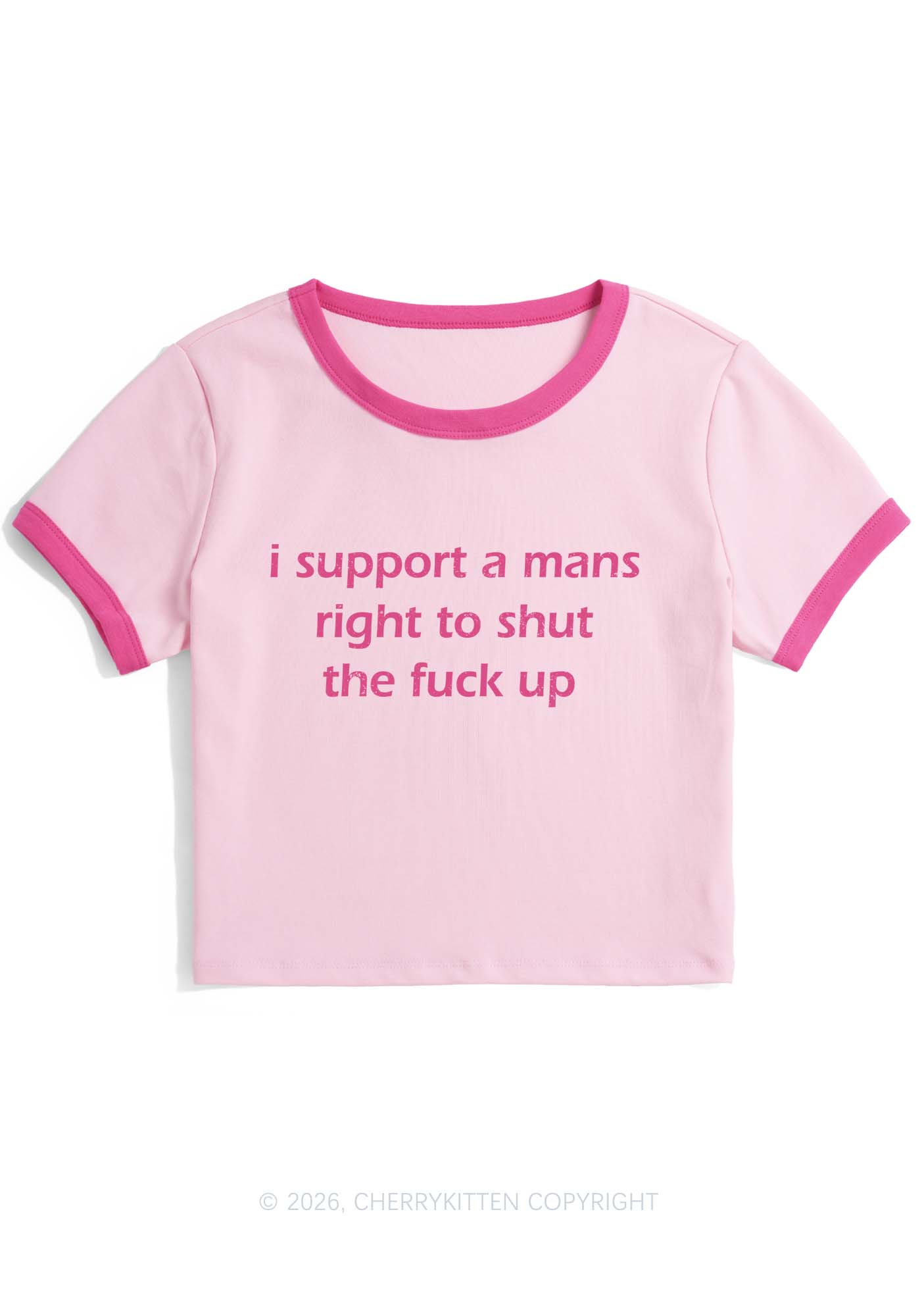 I Support A Mans Right Y2K Ringer Tee Cherrykitten
