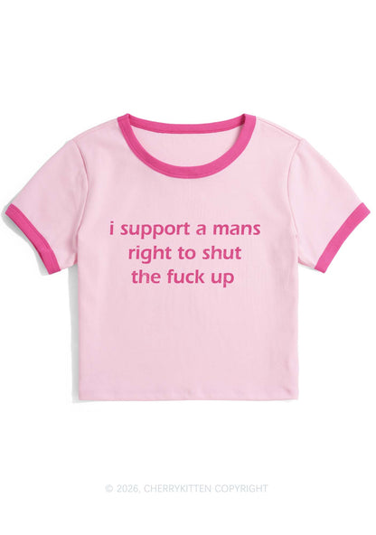 I Support A Mans Right Y2K Ringer Tee Cherrykitten