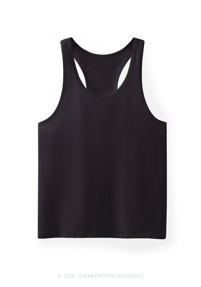 Plain Y2K Men Racerback Tank Top Cherrykitten
