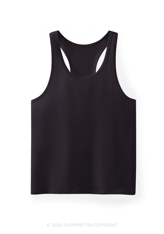 Plain Y2K Men Racerback Tank Top Cherrykitten