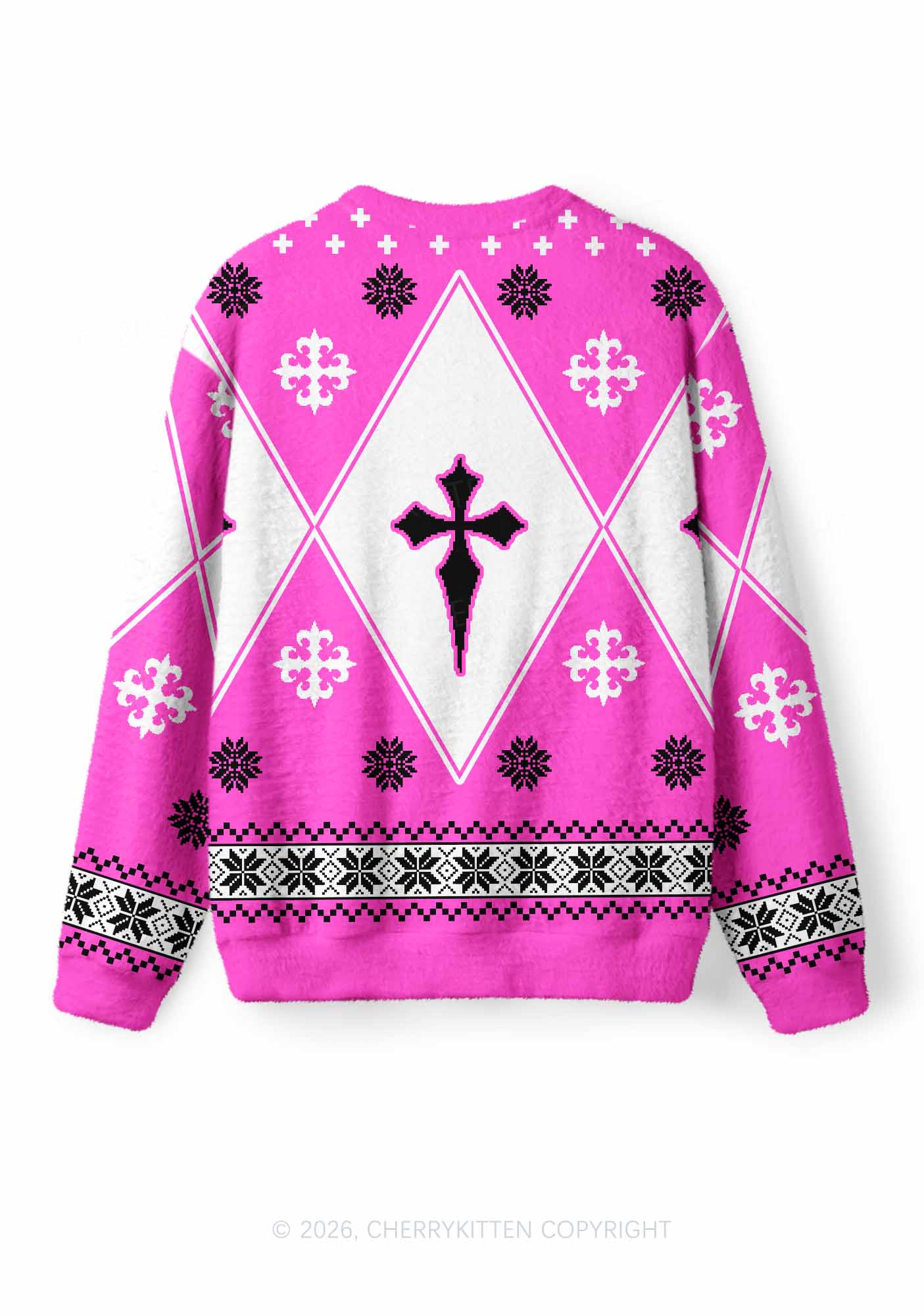 Get On Knees For Jesus Y2K Christmas Knit Sweatshirt Cherrykitten